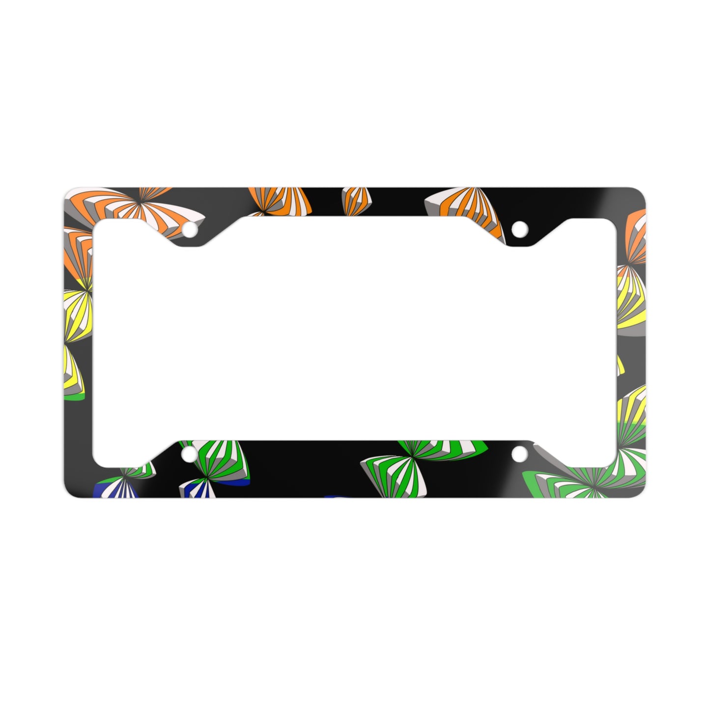 Rainbow Balloon Metal License Plate Frame